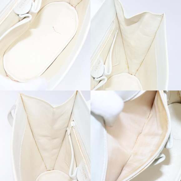 CELINE Shoulder Bag Leather Gold White - Picture 12 of 13